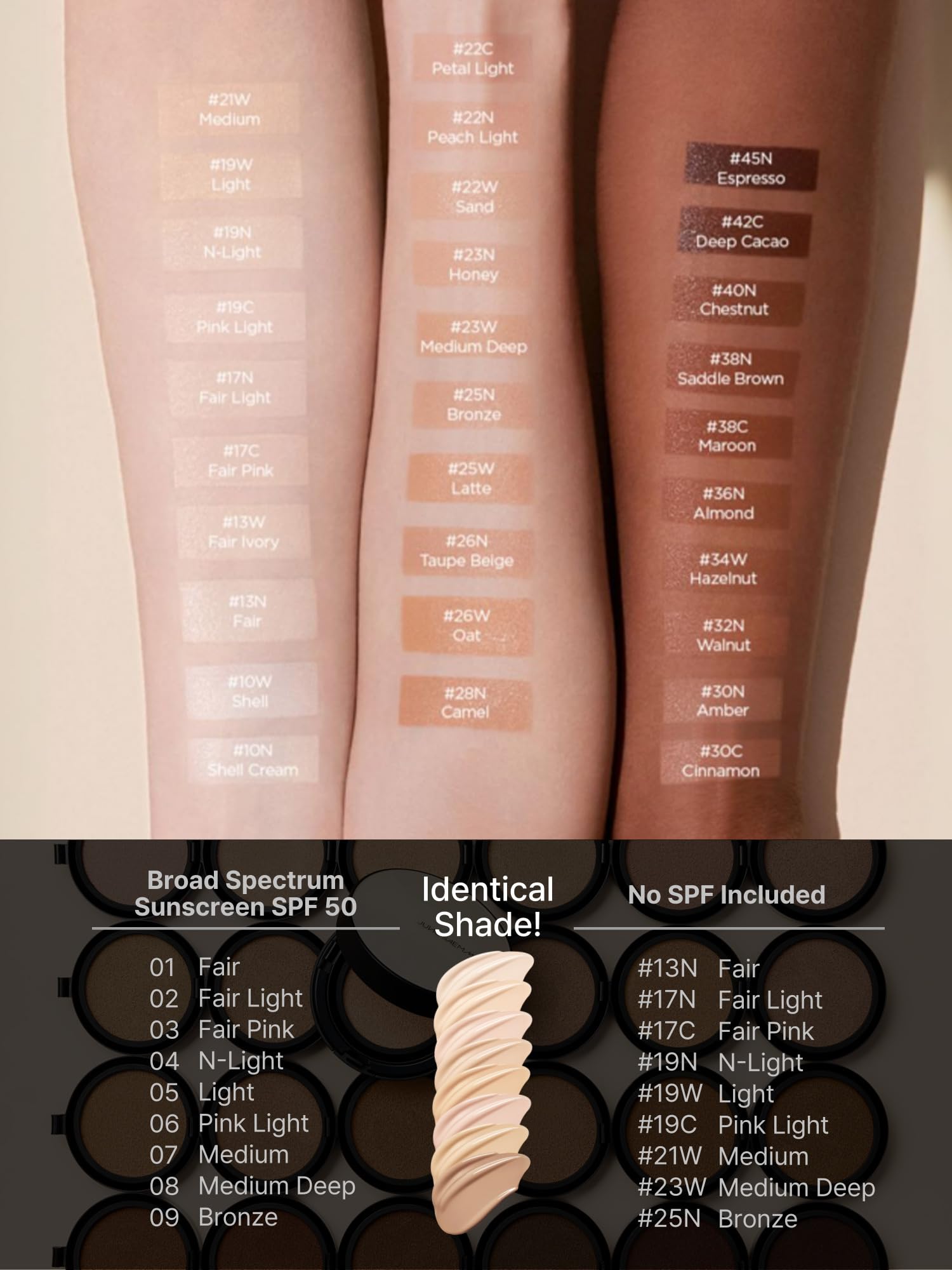 JUNG SAEM MOOL Essential Skin Nuder Cushion SPF50 Broad Spectrum - Medium 21 + Refill | Natural Finish