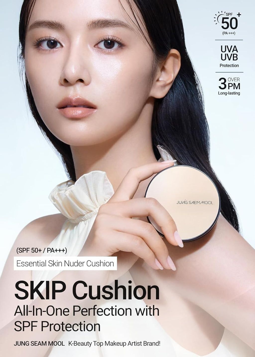 JUNG SAEM MOOL SPF Essential Skin Nuder Cushion (17 Fair Light) – SPF50, Natural Finish (Refill Not Included)