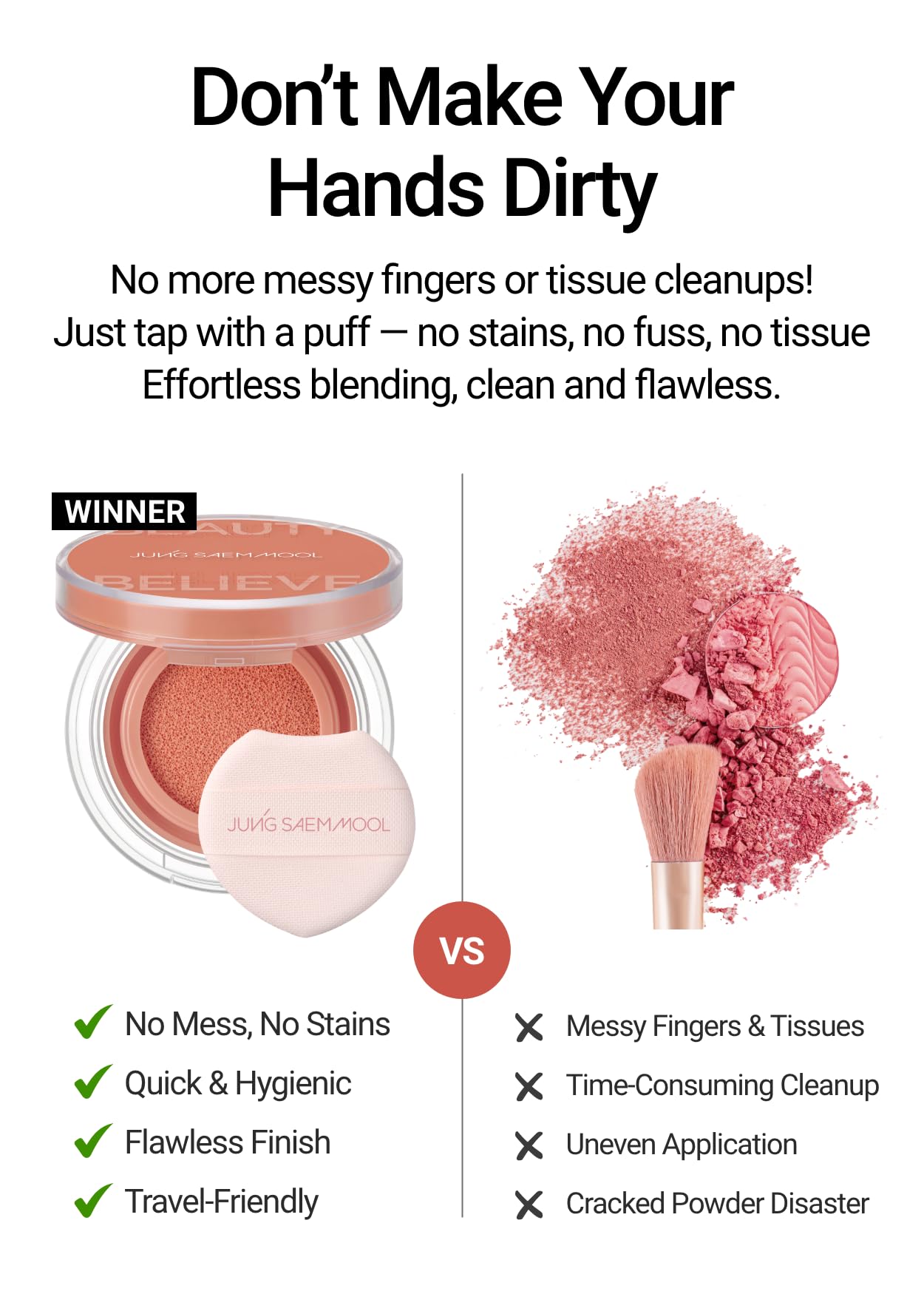 JUNG SAEM MOOL Artist Cushion Blush Peach Nectar – Hydrating, Lightweight Cushion for Dewy Glow