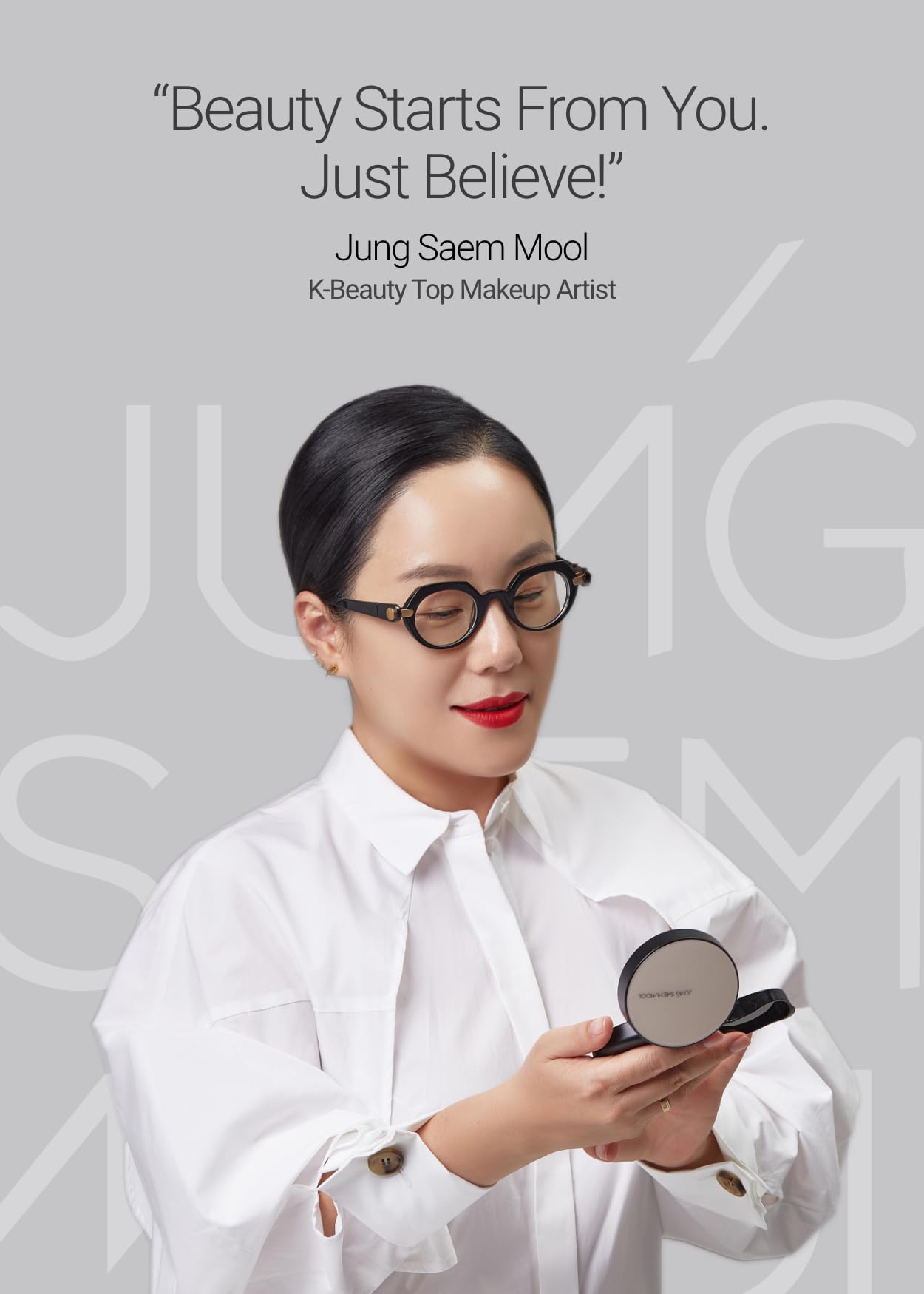 JUNG SAEM MOOL Artist Cushion Blush Peach Nectar – Hydrating, Lightweight Cushion for Dewy Glow