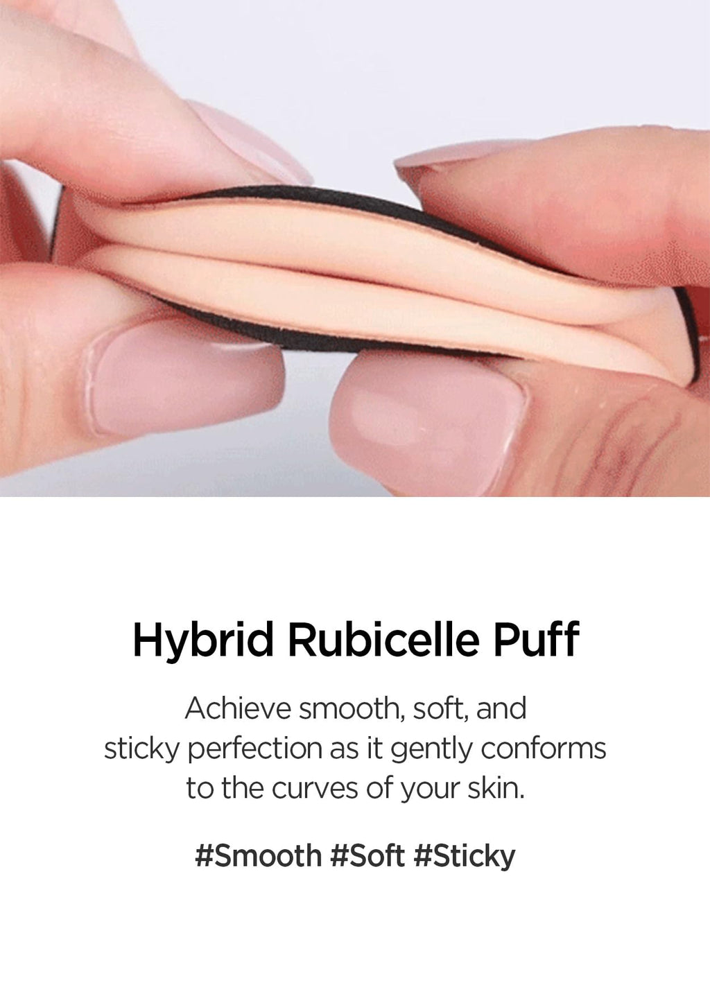 JUNG SAEM MOOL Cushion Puff Set (10p) Black — Hybrid Rubicelle Puffs for Smooth, Even Coverage