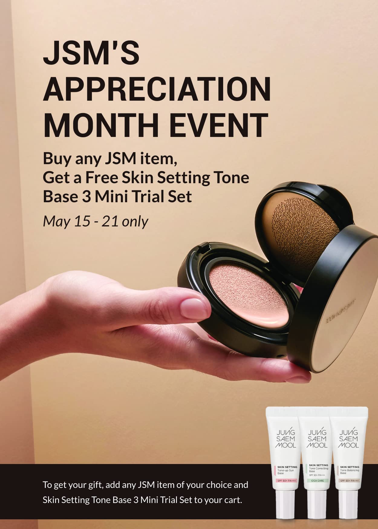 Jung Saem Mool Skin Nuder Cover Layer Cushion 19 Fair Light — Refill Included, Delicate Coverage, All-Day Wear