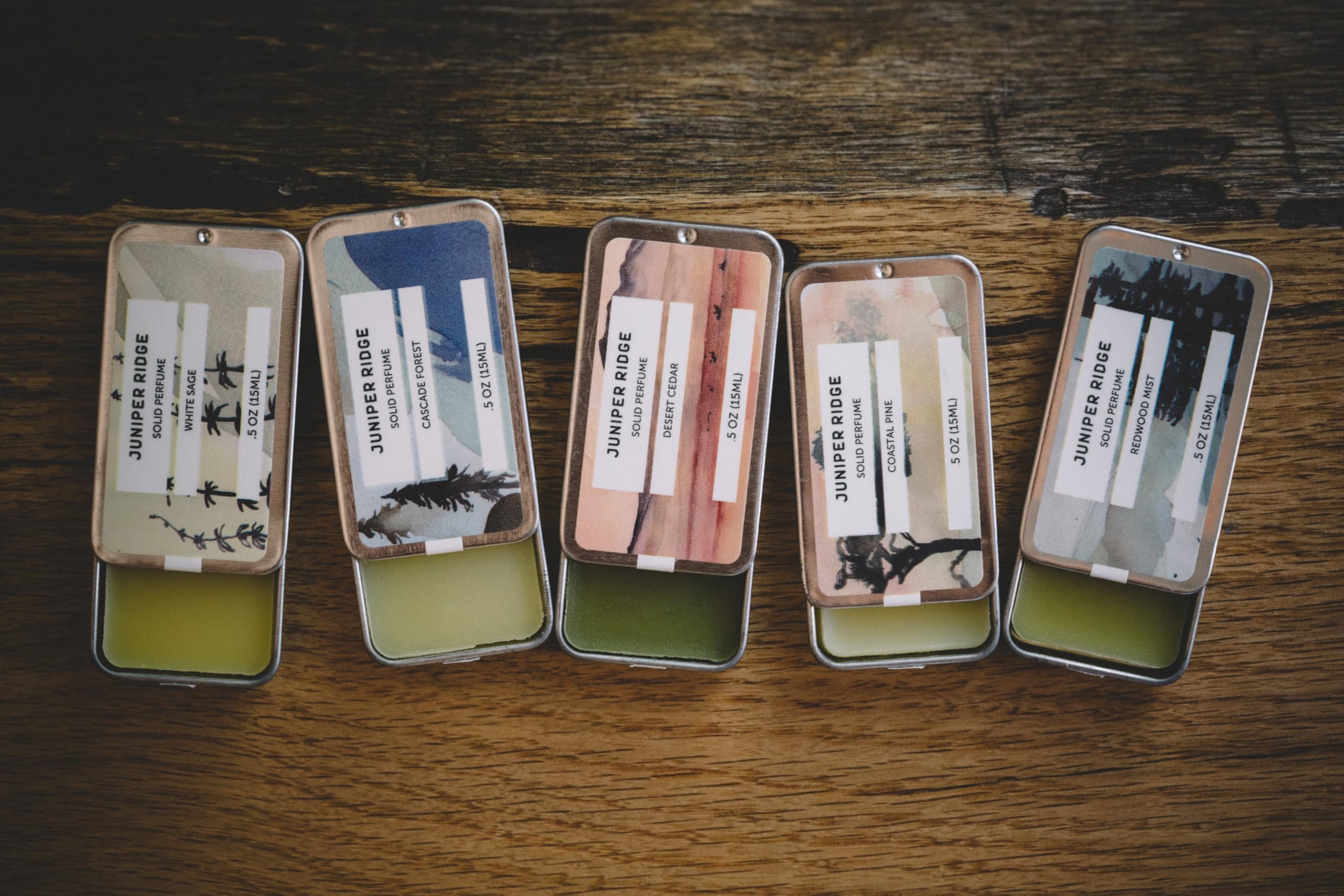 JUNIPER RIDGE Cascade Forest Solid Perfume – Unisex, Travel-Friendly, 0.5 oz Tin
