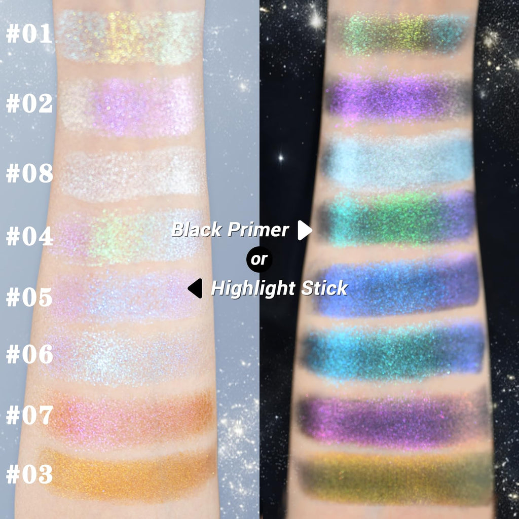 JUR MORNIER Multichrome Eyeshadow Stick – 8 Colors, 3-in-1 Contour & Highlighter
