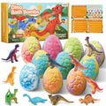 JuraFizz Dinosaur Bath Bombs - 10 Pack with Surprises Inside for Safe Colorful Bath Fun