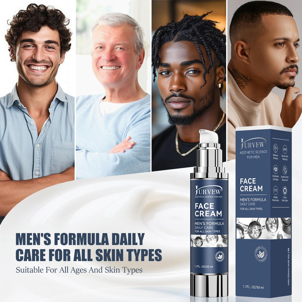 JURVEW 6-in-1 Face Cream for Men – Hyaluronic Acid & Niacinamide, Daily Hydration