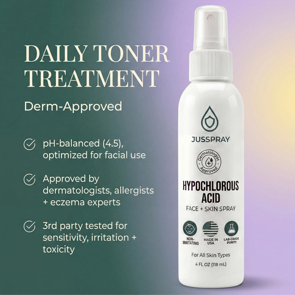 JusSpray HOCl Facial Mist – Hypochlorous Acid Spray for Face & Skin (4 oz)
