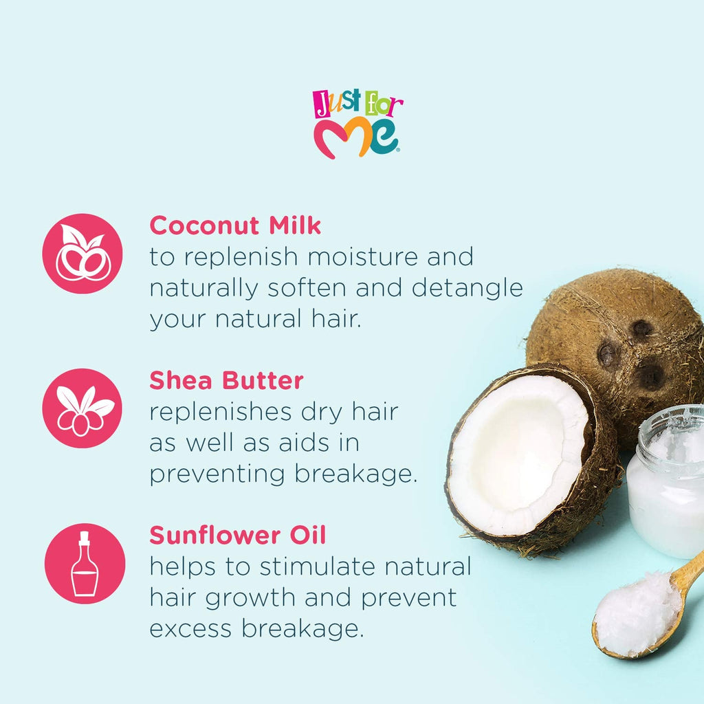 Just For Me Natural Hair Milk Smoothing Edges Creme – Tames Edges & Adds Shine, 6 oz (3 Pack)