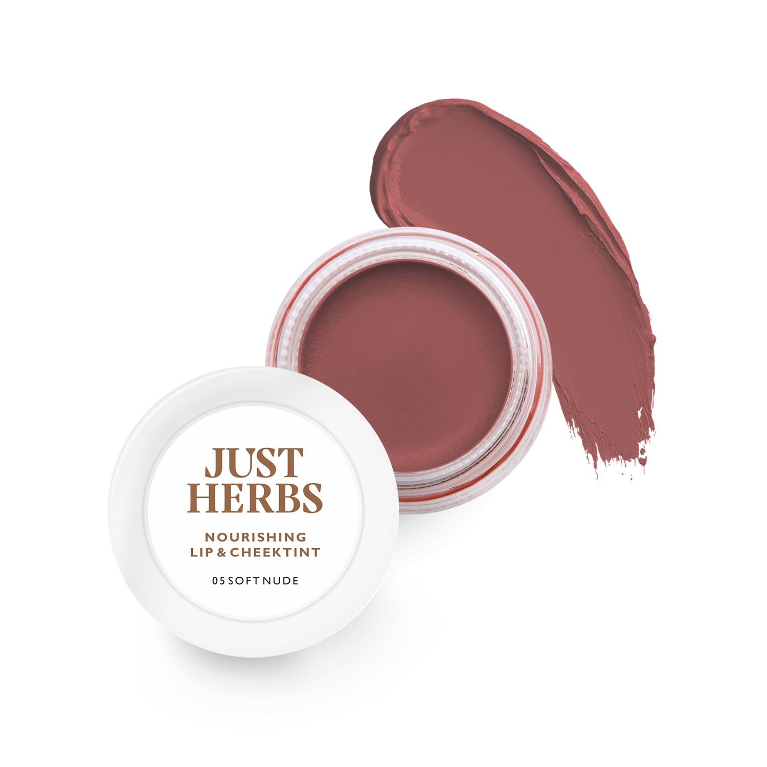 Just Herbs Organic Creamy Matte 3-in-1 Lip & Cheek Tint – Soft Nude, Vegan & Chemical-Free