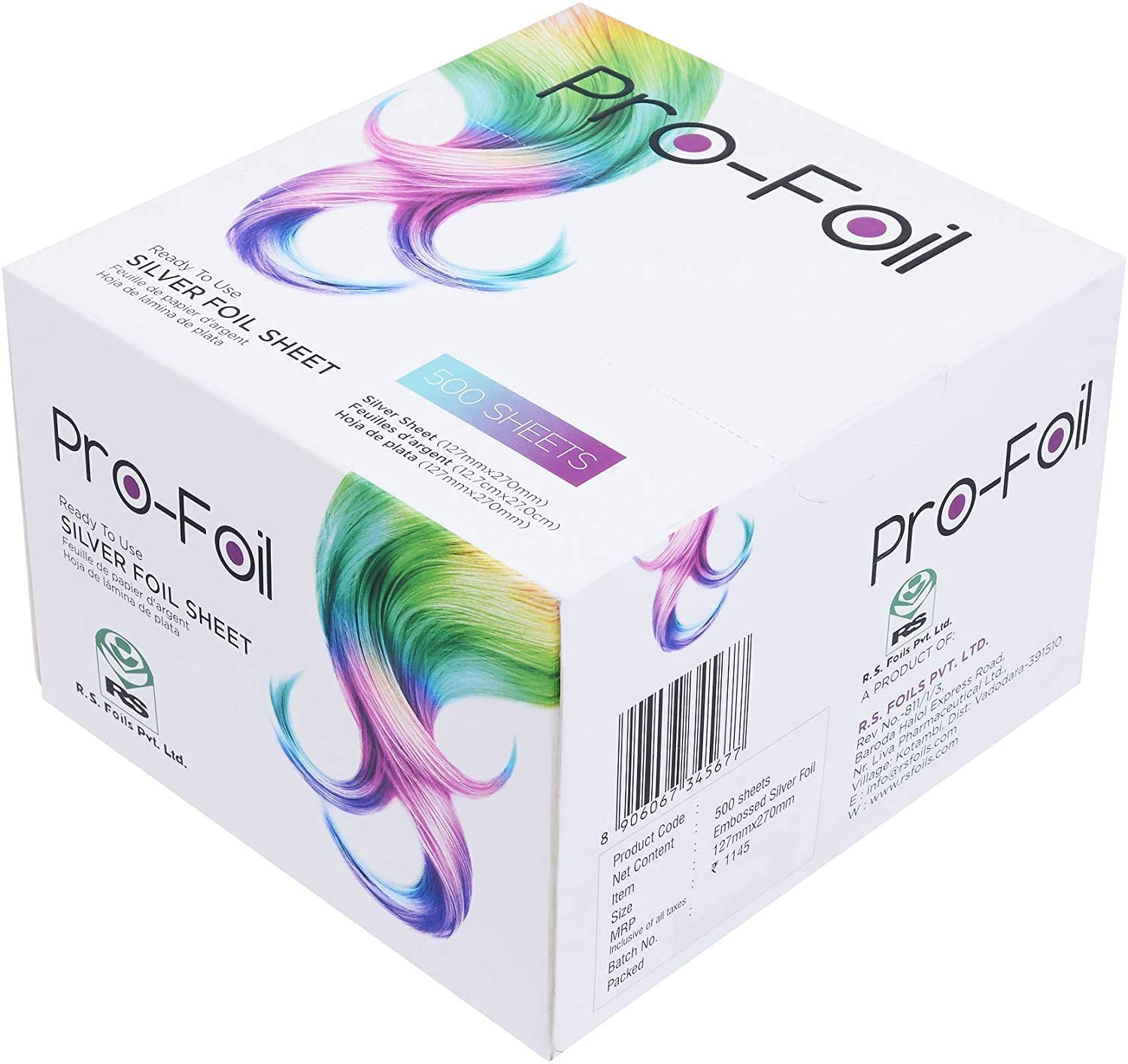 Just Home Pop Up Hair Highlighting Foils – Pre-Cut Aluminum Sheets (Pack of 6)
