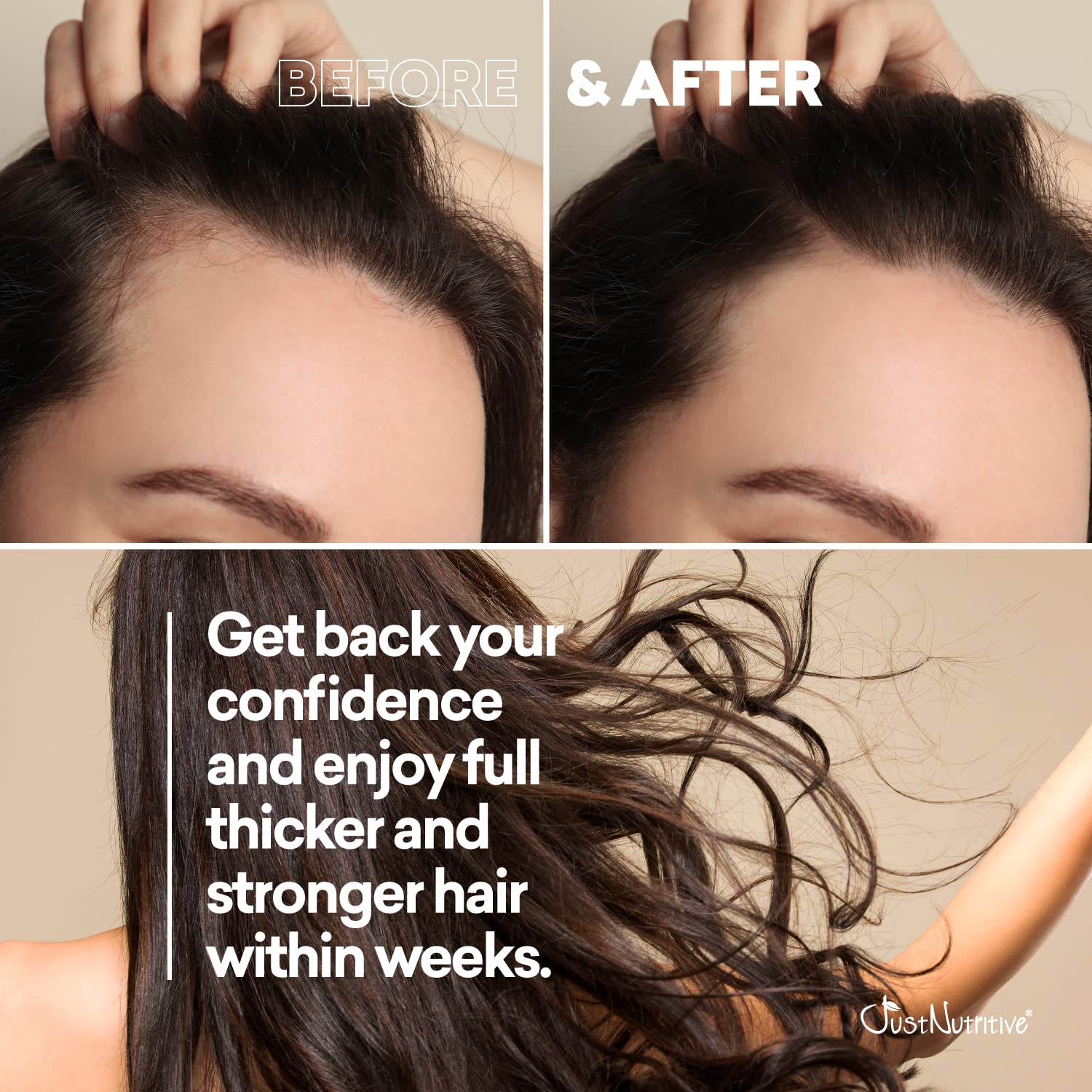 Grow New Hair Shampoo | Just Nutritive | Natural, Gentle Hair Growth Support | 16 oz