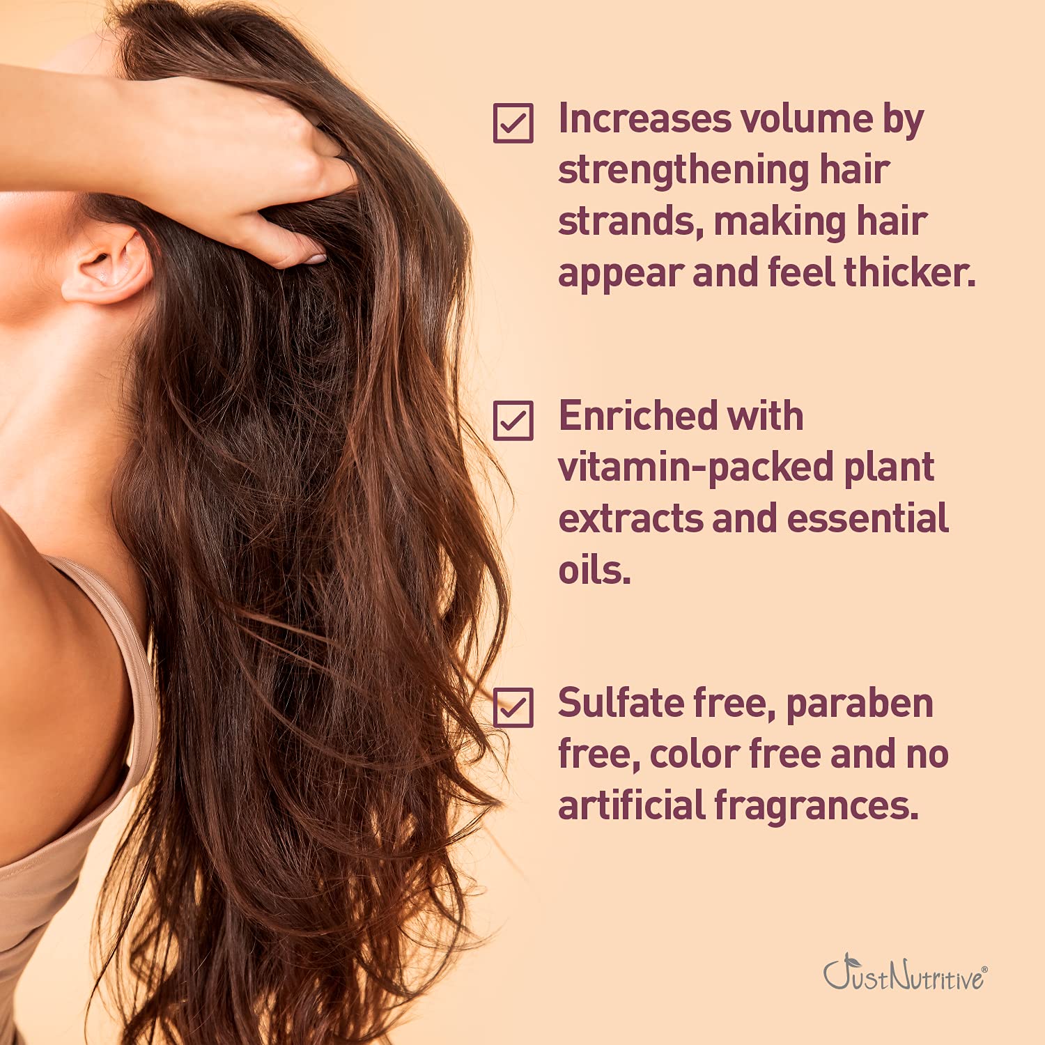 Grow New Hair Shampoo | Just Nutritive | Natural, Gentle Hair Growth Support | 16 oz