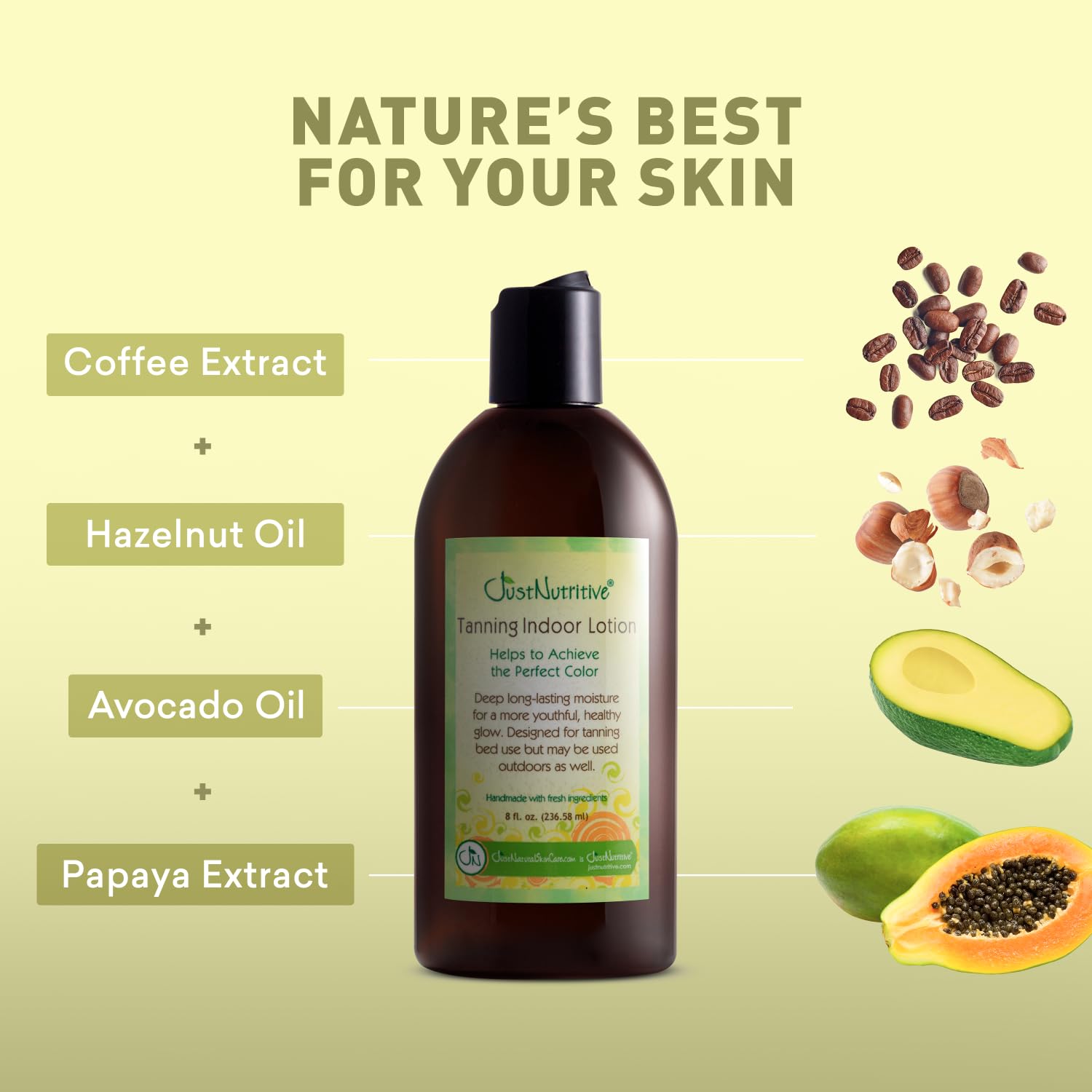 Just Nutritive Indoor Tanning Lotion — Extend & Maintain Your Tan (8 fl oz)