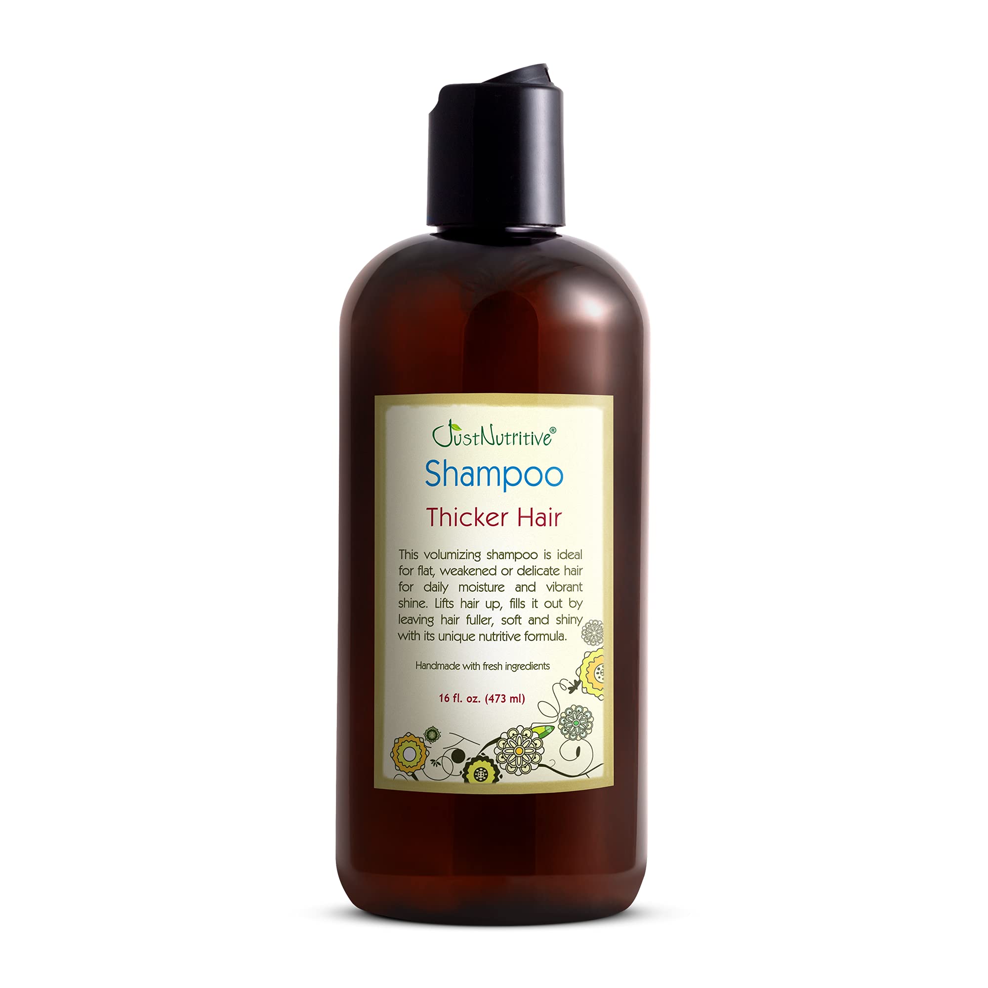 Just Nutritive Thicker Hair Shampoo — Hair Thickening & Growth Support (16 oz)