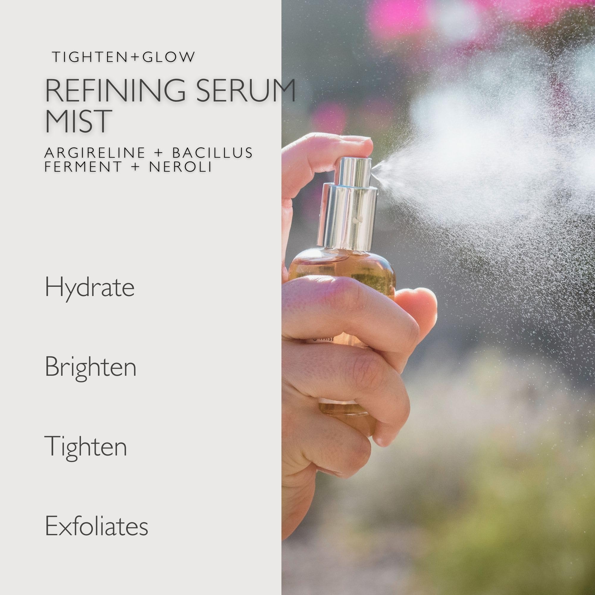 Just Us Tighten + Glow Serum Mist – Hydrating + Exfoliating Anti-Aging Treatment (50ml)
