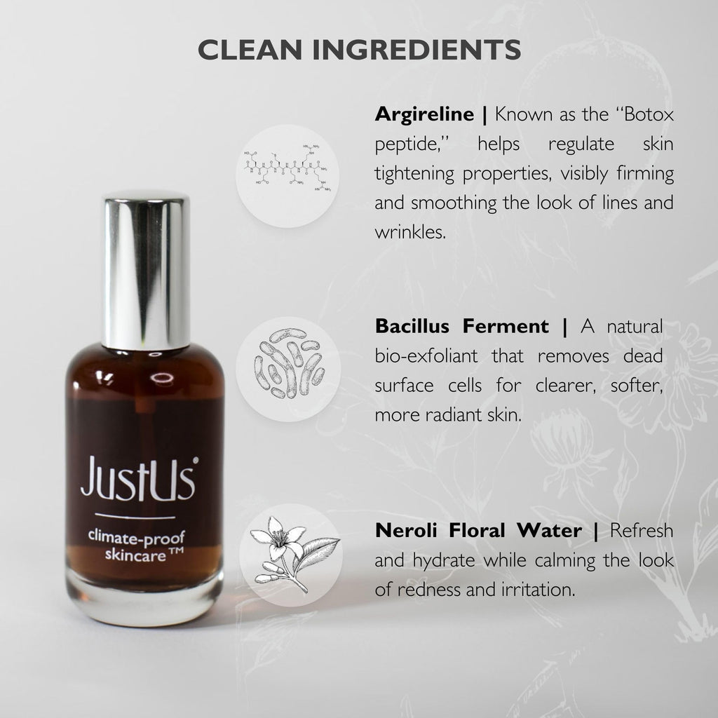 Just Us Tighten + Glow Serum Mist – Hydrating + Exfoliating Anti-Aging Treatment (50ml)