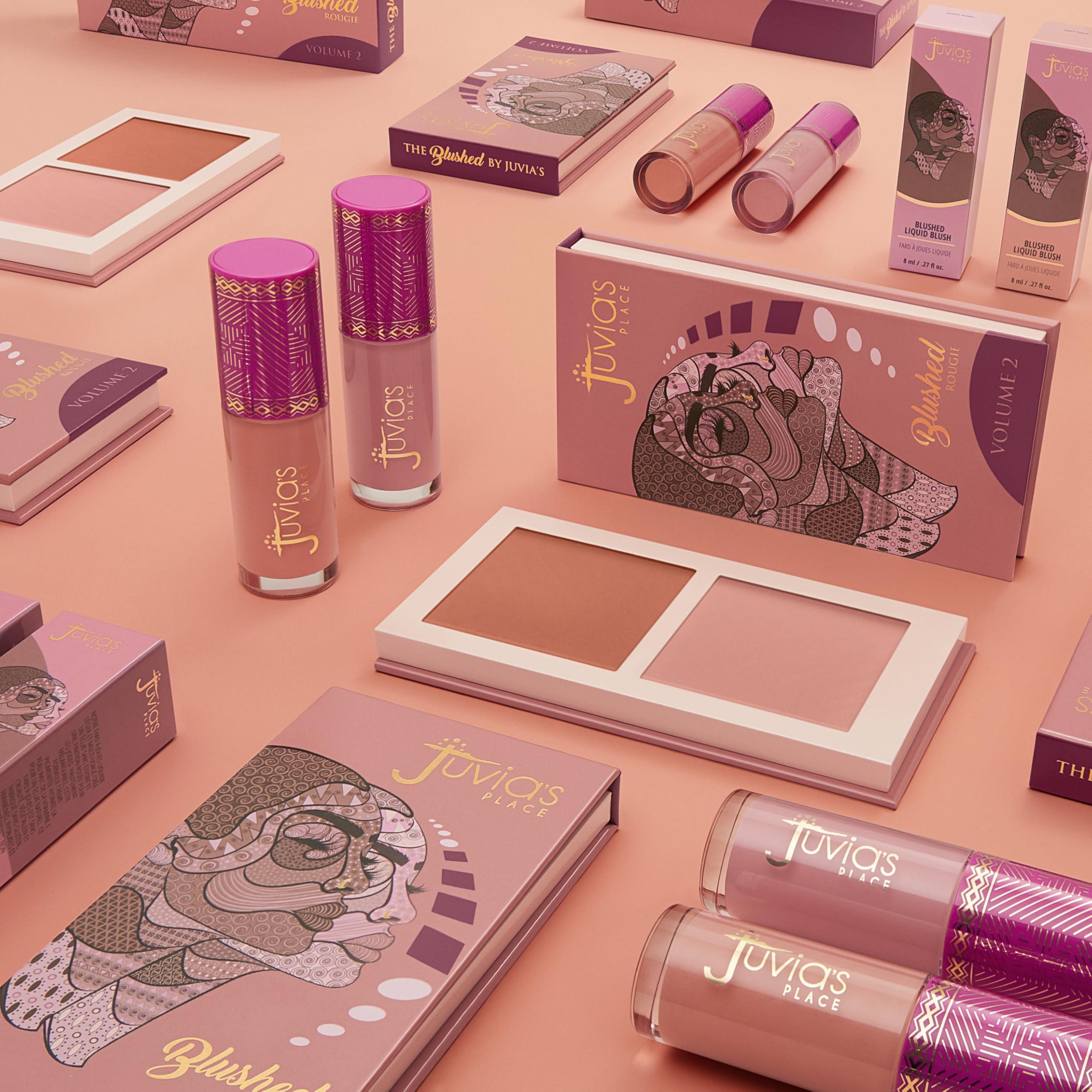 Juvia's Place Blushed Duo Blush - Two-Tone Buildable Mineral Powder for Rosy, Natural Cheeks - All Skin Tones - Volume 2