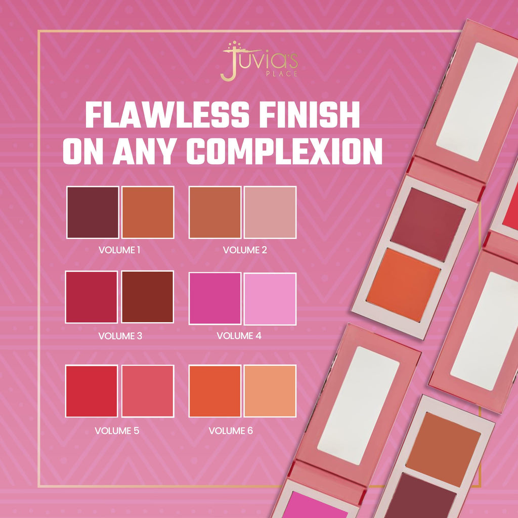 Juvia's Place Blushed Duo Blush - Two-Tone Buildable Mineral Powder for Rosy, Natural Cheeks - All Skin Tones - Volume 2