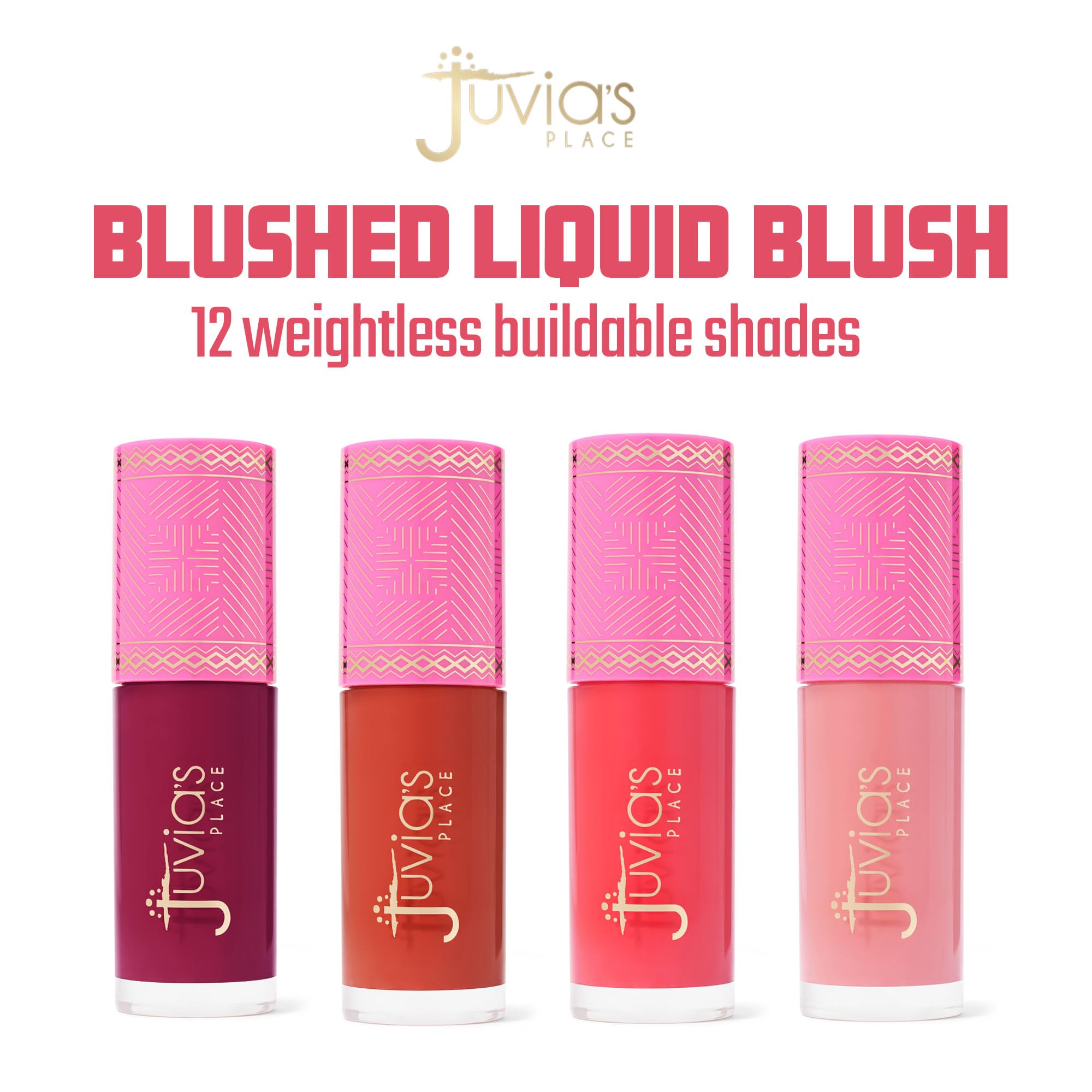 Juvia's Place Blushed Liquid Blush PerkyPoppy – Dewy Cheek Tint, Buildable Color