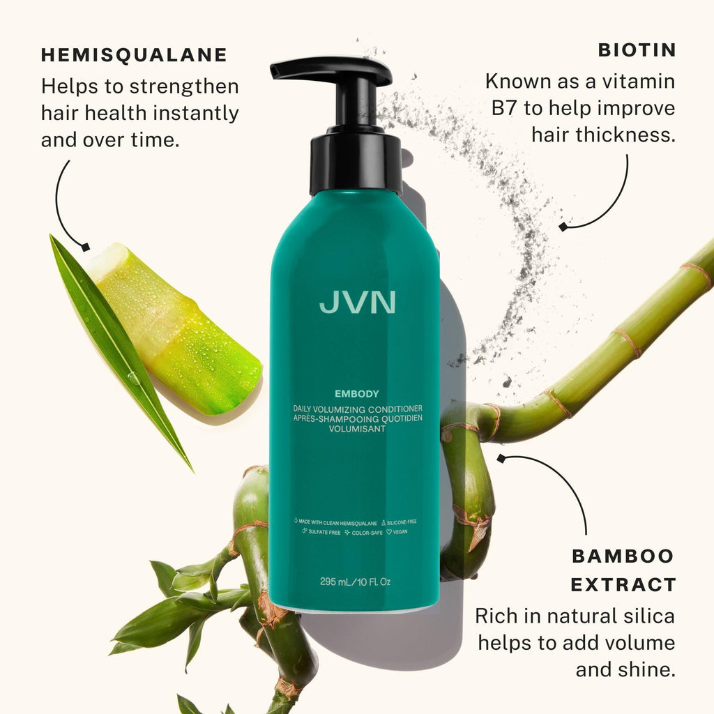 JVN Embody Volumizing Shampoo & Conditioner Set — Color-Safe, Clarifying for Fuller, Shiny Hair