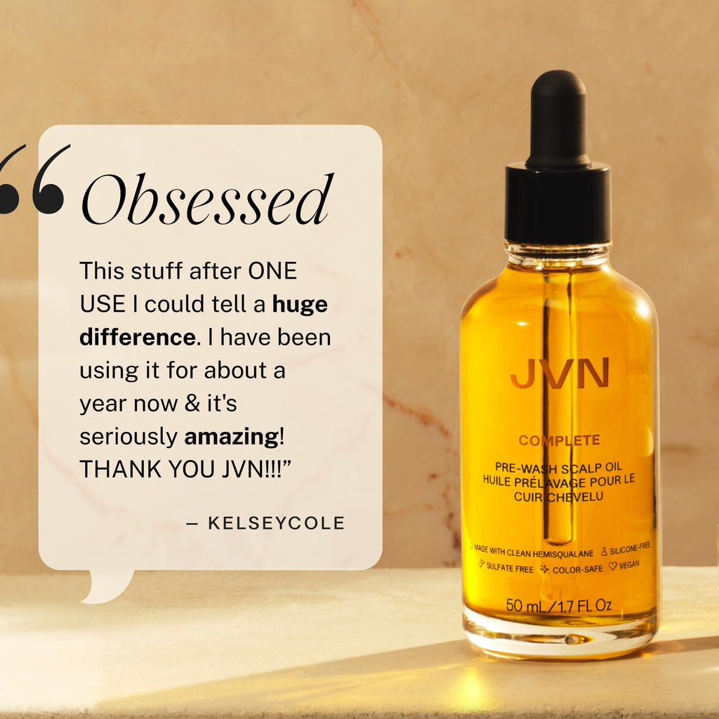 JVN Complete Pre-Wash Scalp Oil – Silicone-Free Clarifying & Strengthening Treatment, 1.7 Fl Oz