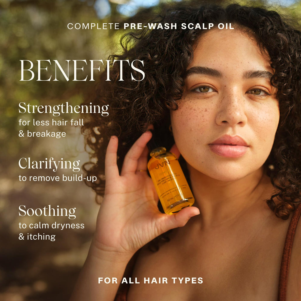JVN Complete Pre-Wash Scalp Oil – Silicone-Free Clarifying & Strengthening Treatment, 1.7 Fl Oz