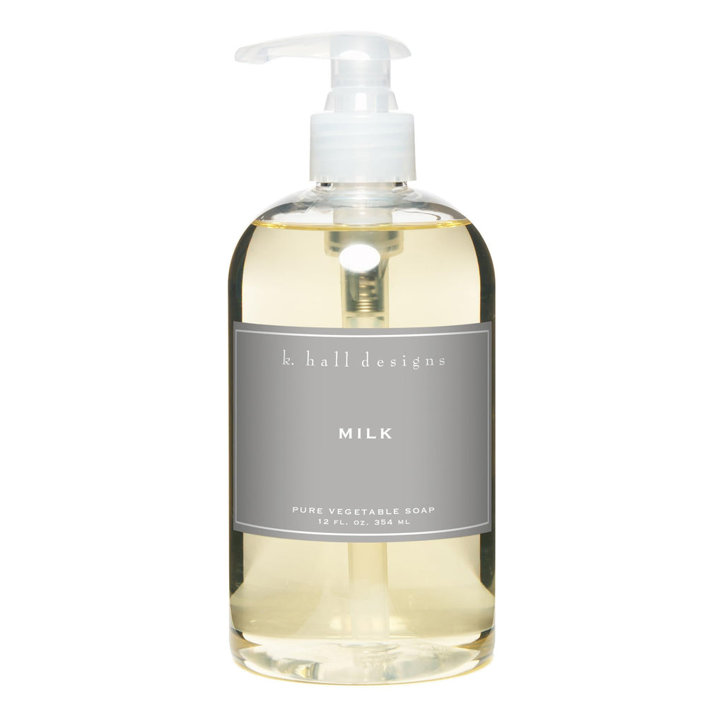 K. Hall Designs Milk Liquid Hand Soap – Soothing Coconut Vanilla, Plant-Based Formula, 12 fl oz