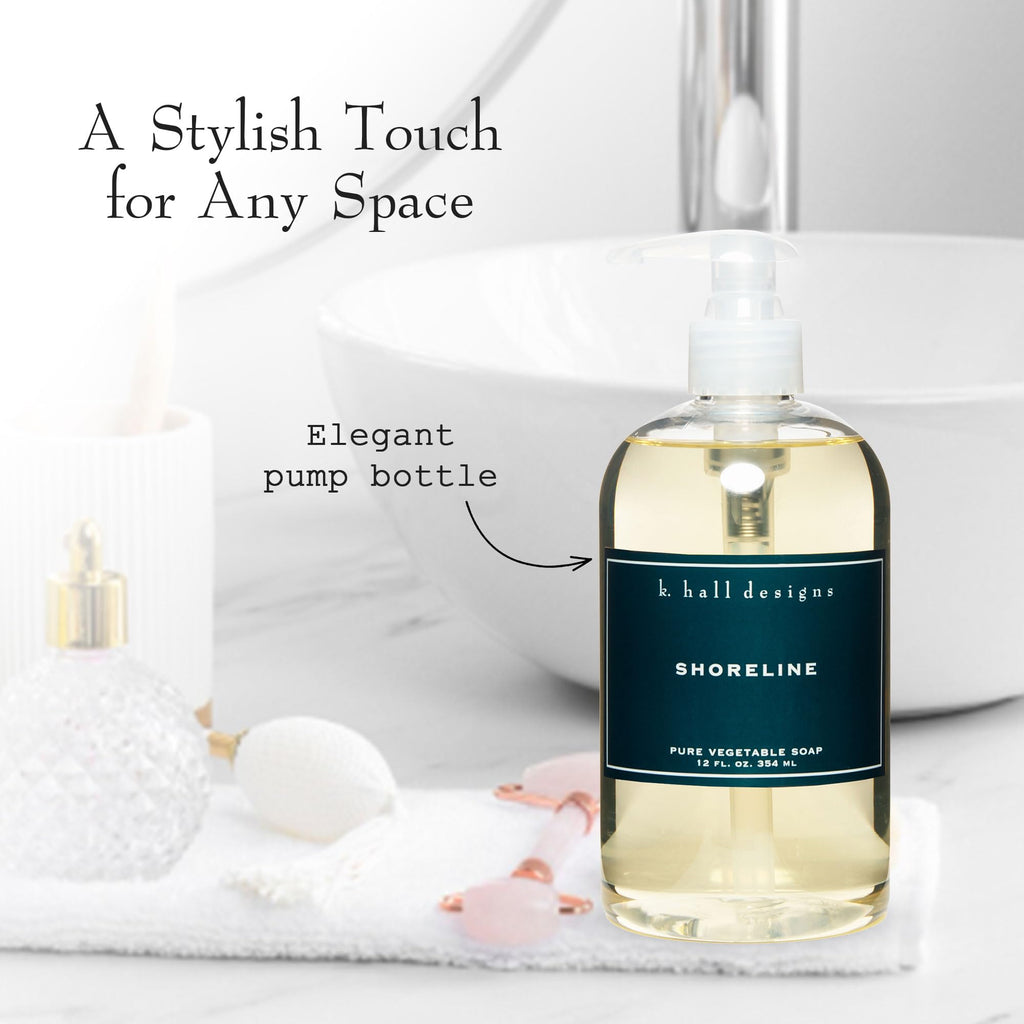 K. Hall Designs Shoreline Hand Soap – Ocean-Inspired, Plant-Based, 12 fl oz