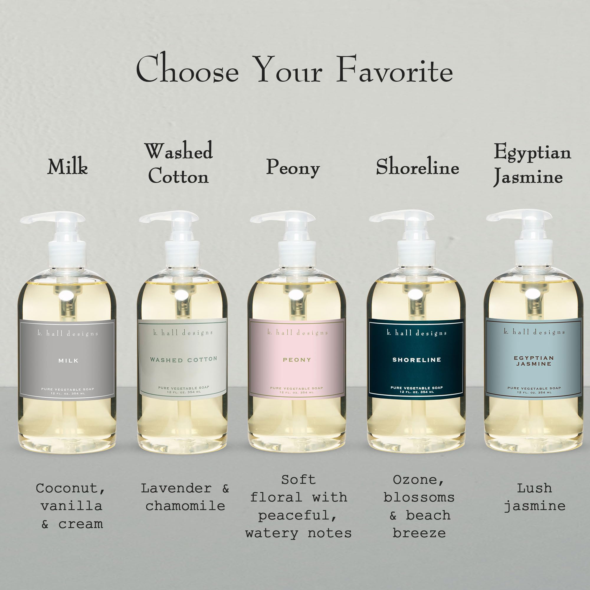 K. Hall Designs Shoreline Hand Soap – Ocean-Inspired, Plant-Based, 12 fl oz