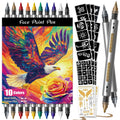 K KERNOWO Temporary Tattoo Markers – Dual-End Pens, 10 Colors + Metallics