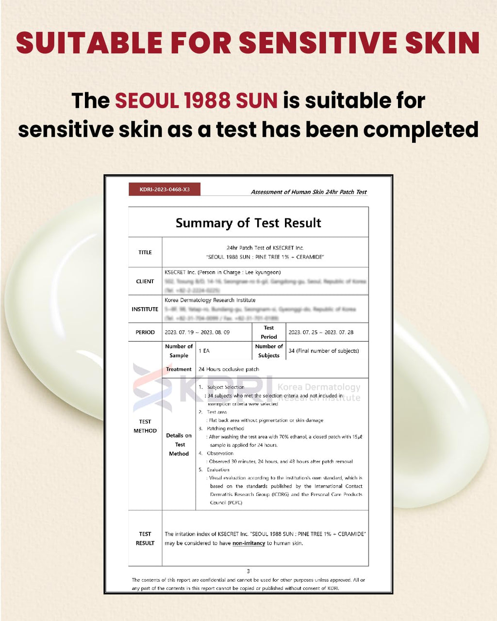K-SECRET SEOUL 1988 Sun Pine Tree + Ceramide, 50ml | Hydrating Skincare