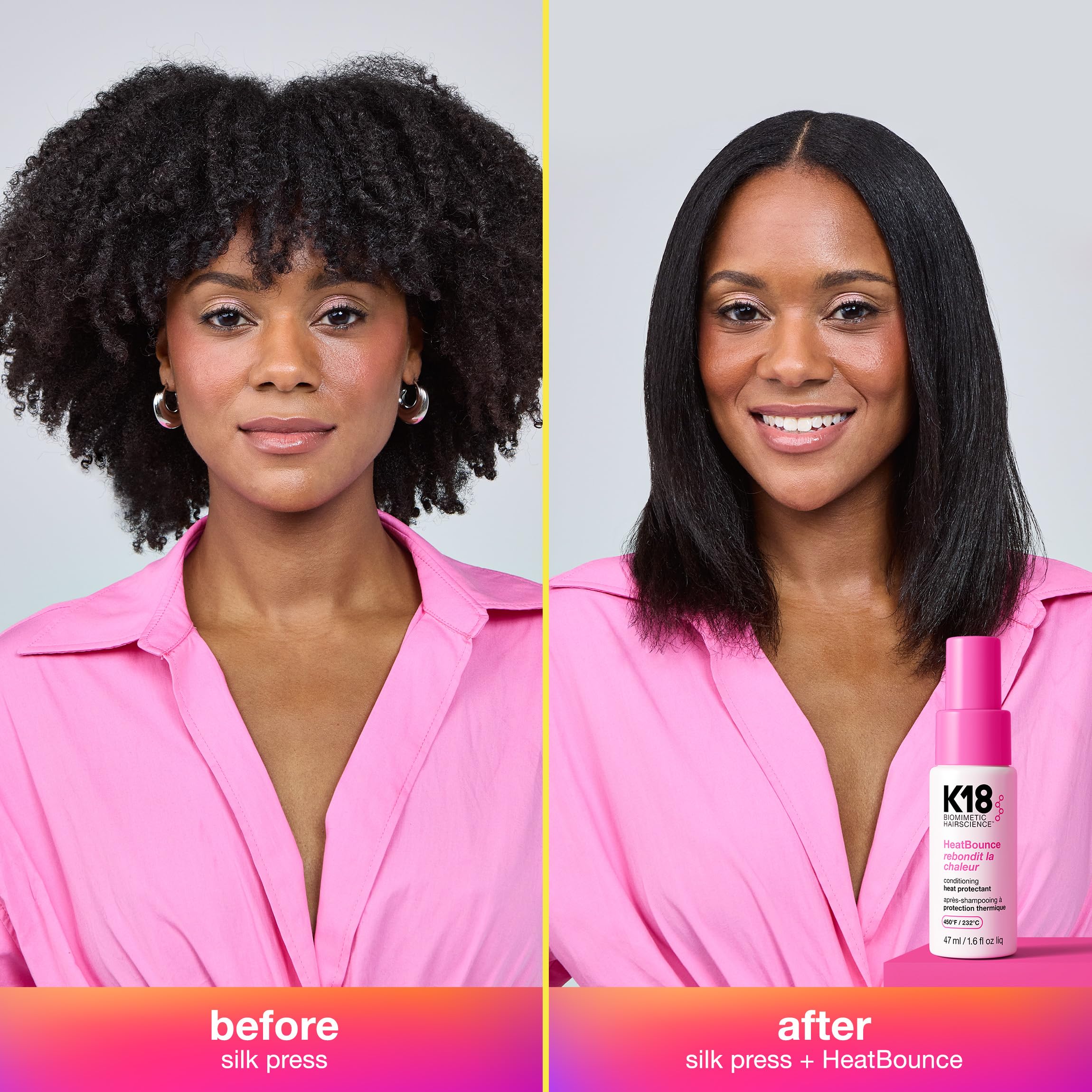 K18 HeatBounce Conditioning Heat Protectant Spray – 450℉ Inside-Out Protection for All Hair Types