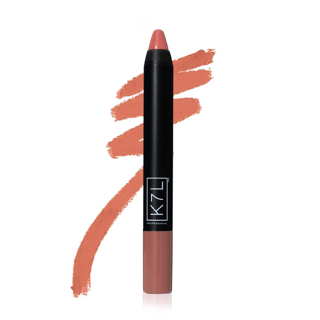 K7L Nude Brown Lipstick Crayon Pinkrylic – Matte One-Swipe Color (12-Hour Wear)