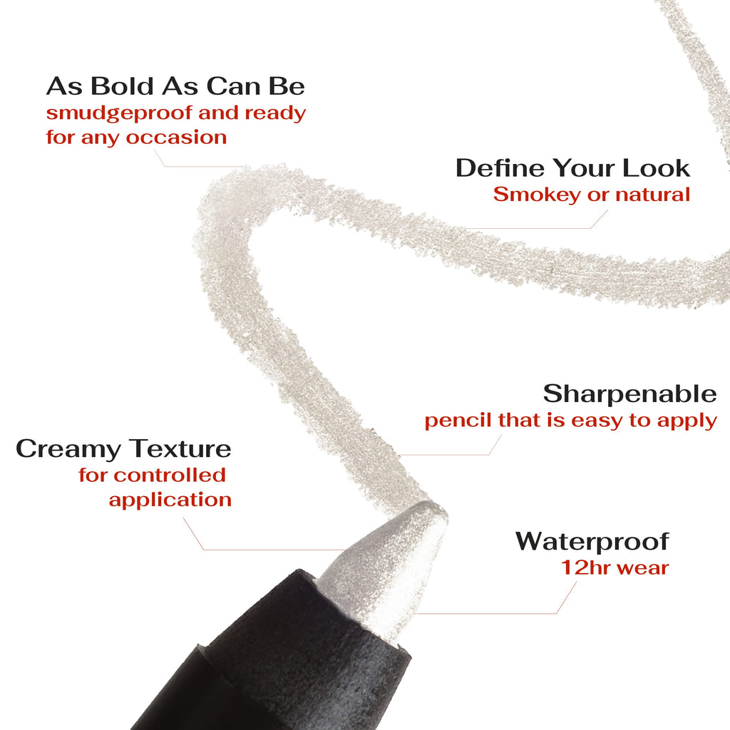 K7L Silver Shimmer Eyeliner Pencil - Waterproof, 12-Hour Wear - Disco