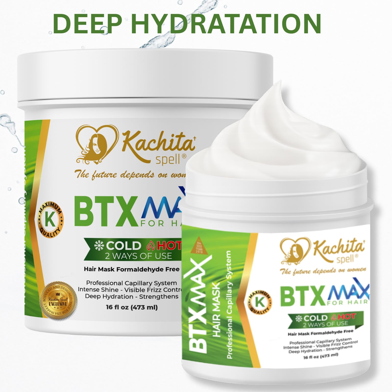 Kachita Spell BTX MAX Deep Conditioning Hair Mask – Hydrating Keratin & Argan Oil Treatment (16 oz)