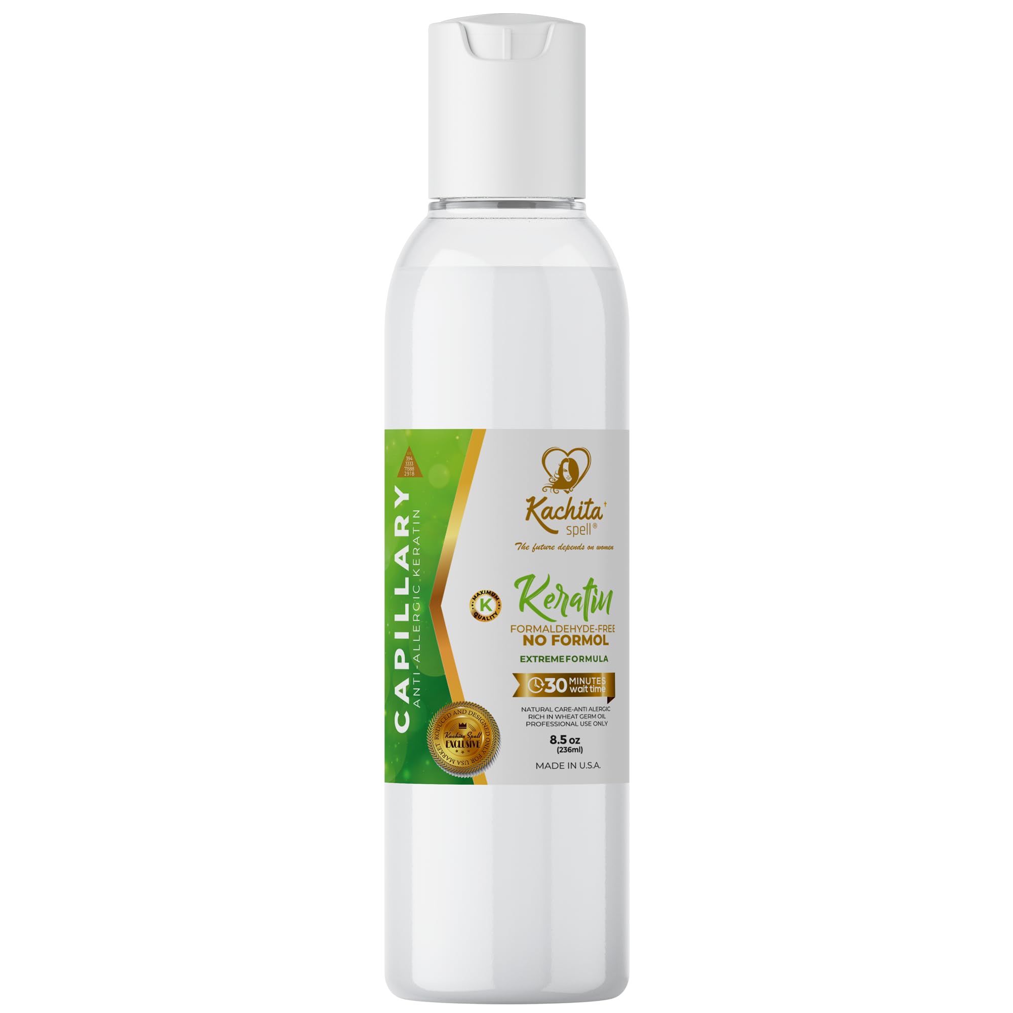Kachita Spell Formaldehyde-Free Brazilian Keratin Treatment | Made in USA (8 fl oz)