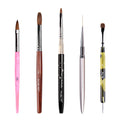 KADS Kolinsky Sable 2-Way Nail Art Brush & Dotting Pen – 5-Pc French Manicure Set