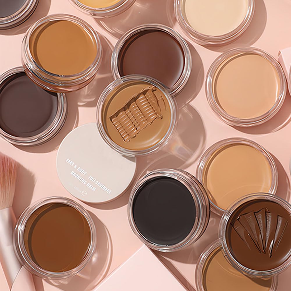 Kaely 2Pcs Cream Pot Concealer Set 03+04 | Full Coverage, Waterproof Palette with Brush