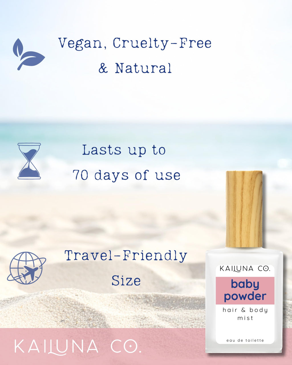 Kailuna Co. Baby Powder Mist – Alcohol-Free, Handmade in California