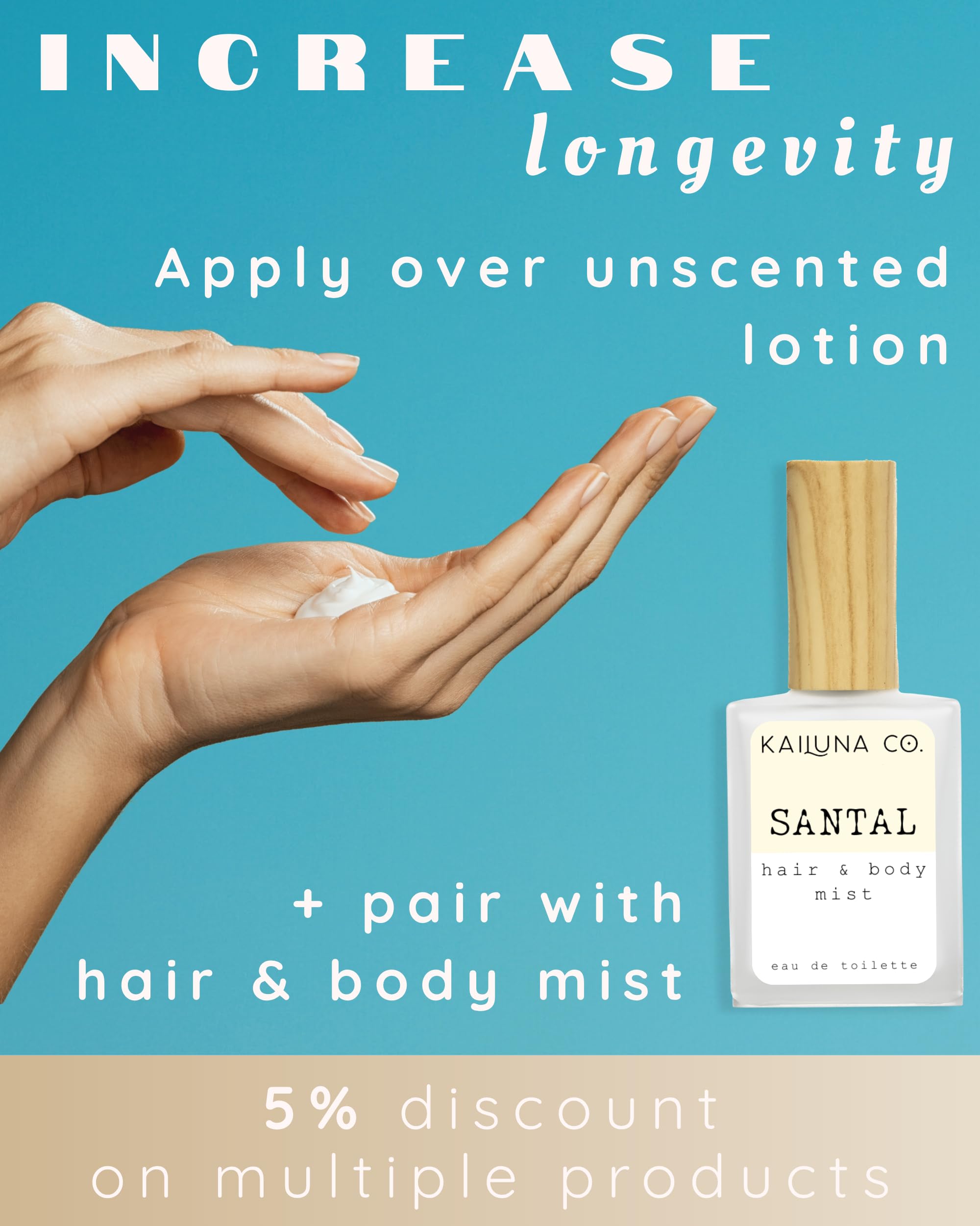 Kailuna Co. Santal Unisex Perfume Roll-On | Alcohol-Free, Jojoba Oil, Made in California