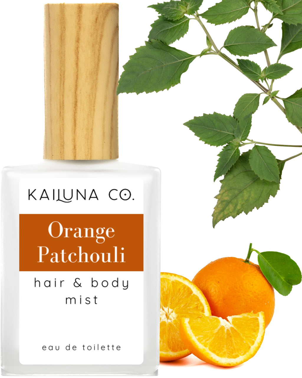 Kailuna Co. Orange Patchouli Natural Hair & Body Mist Spray – Alcohol-Free, Handmade in California, 0.5 Fl Oz