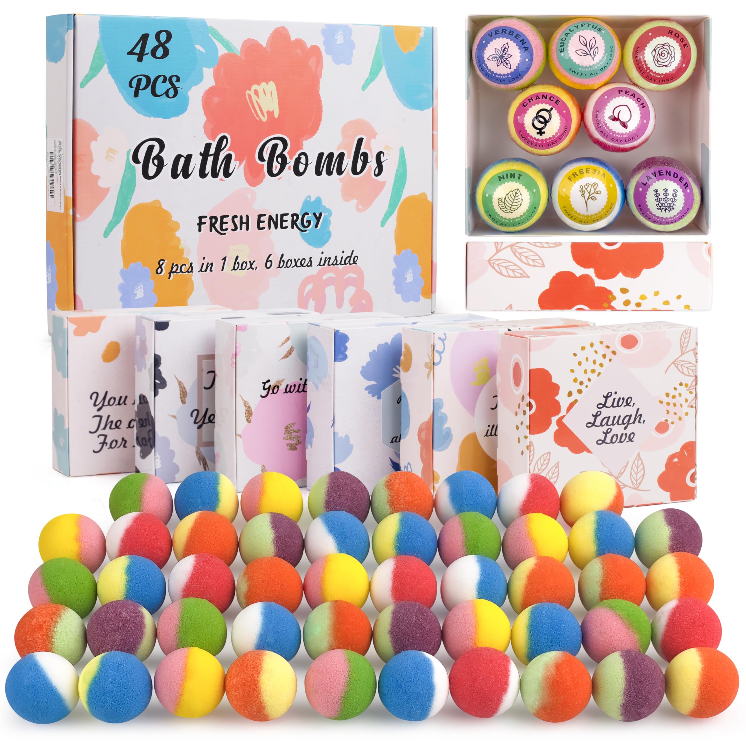 Kainga Recka 48 Natural & Organic Bath Bombs — Relaxation Gift Set