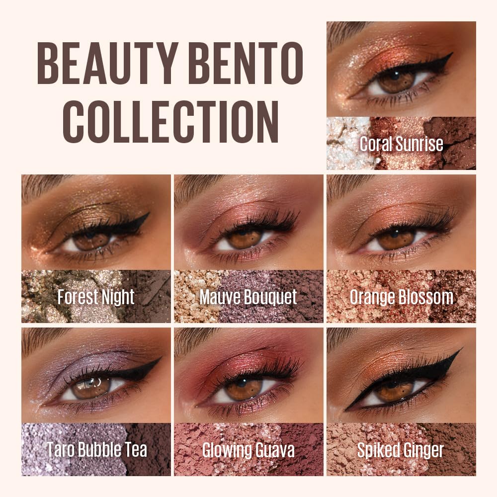 KAJA Beauty Bento 07 Glowing Guava – 3-Color Eyeshadow Palette | K-Beauty Mini, Shimmer & Matte Finishes, Cruelty-Free, 0.03 oz
