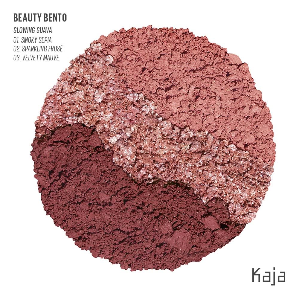 KAJA Beauty Bento 07 Glowing Guava – 3-Color Eyeshadow Palette | K-Beauty Mini, Shimmer & Matte Finishes, Cruelty-Free, 0.03 oz