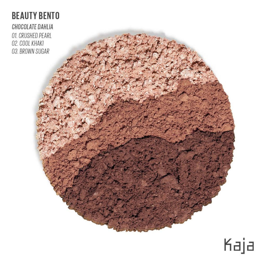 KAJA Beauty Bento 08 Chocolate Dahlia – 3-Color Eyeshadow Palette (Mosaic Chrome, Shimmer, Matte)
