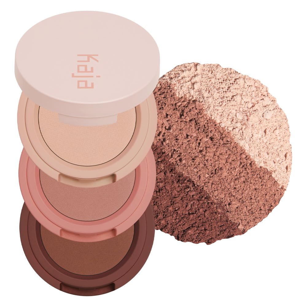 KAJA Beauty Bento Collection: Bouncy Eyeshadow Trio in Burnt Sandy Brown Tones | Travel Size 0.03 oz
