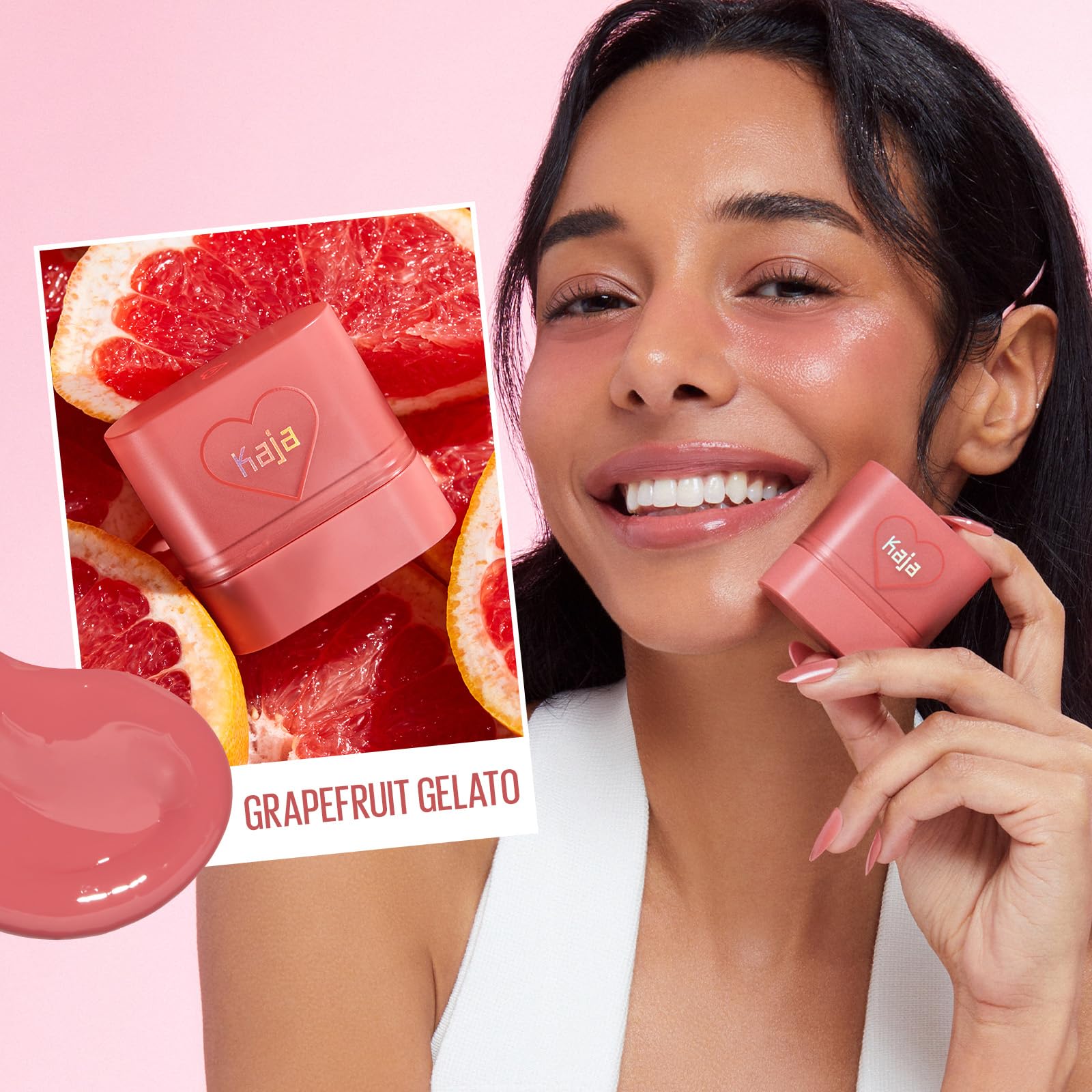 KAJA Cheek & Lip Dewy Bar 06 Grapefruit Gelato – Creamy Multistick with 45% Moisturizing Oil