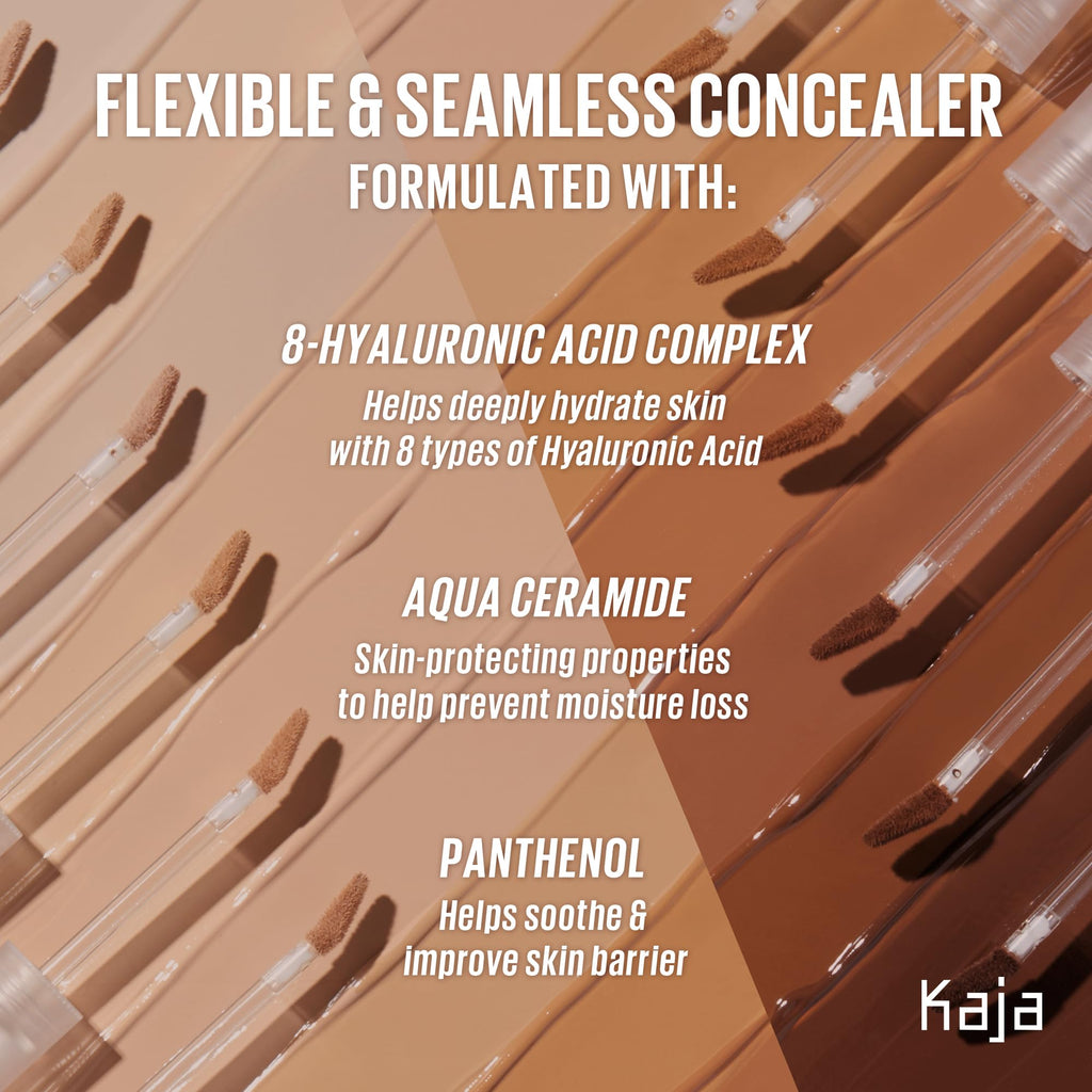 KAJA Don't Settle Liquid Concealer – Buildable, Lightweight Color-Correcting (06 Boba Tea, 0.21 oz)
