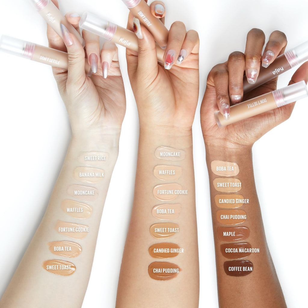 KAJA Don't Settle Liquid Concealer – Buildable, Lightweight Color-Correcting (06 Boba Tea, 0.21 oz)