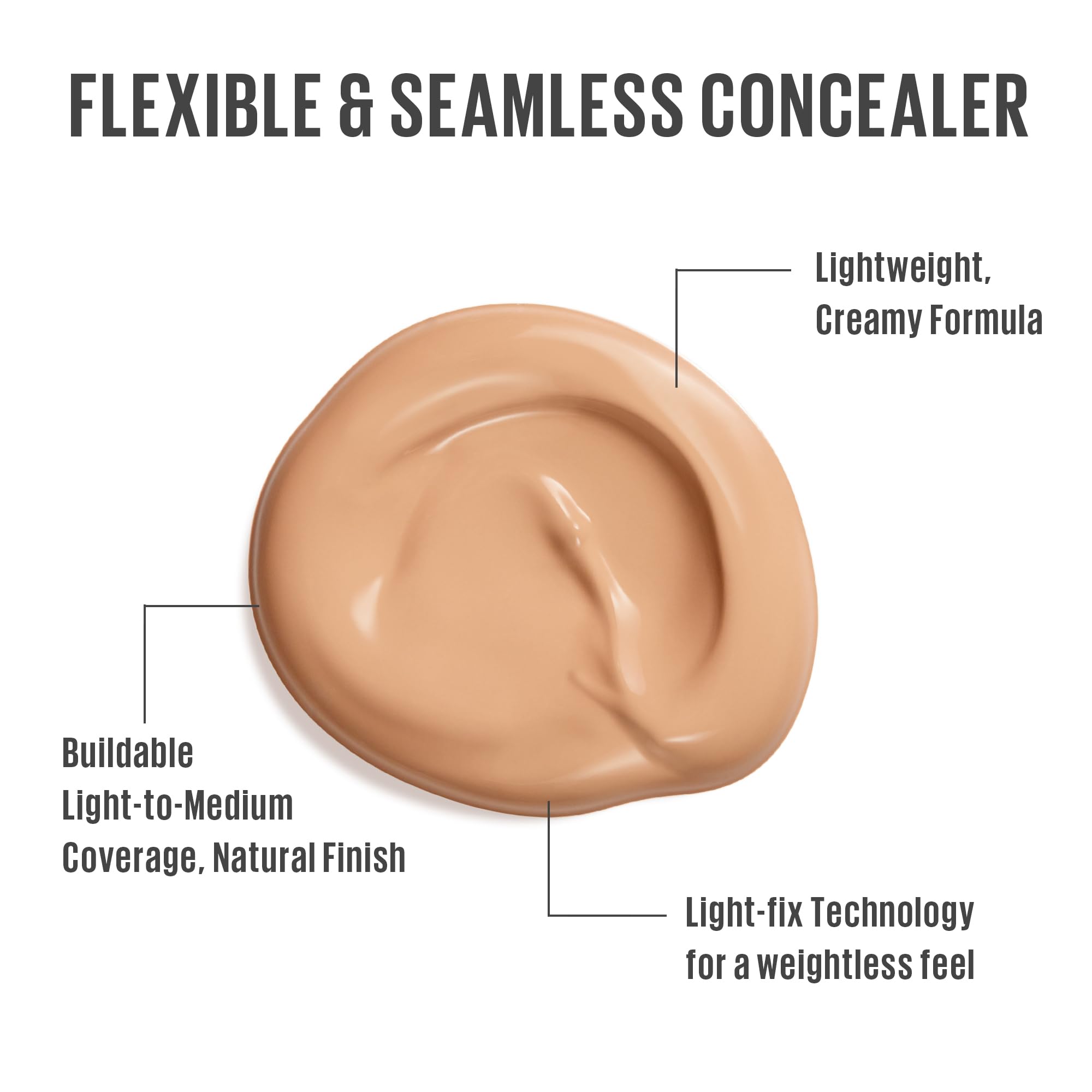 KAJA Don't Settle Liquid Concealer – Buildable, Lightweight Color-Correcting (06 Boba Tea, 0.21 oz)